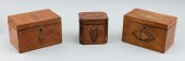 THREE ENGLISH TEA CADDIES 19TH