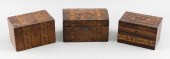 THREE ENGLISH TEA CADDIES 19TH