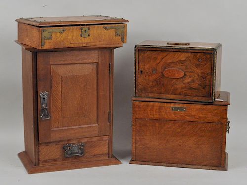 THREE ENGLISH TOBACCO BOXES AND A