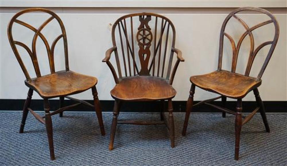 THREE ENGLISH YEW AND ELMWOOD