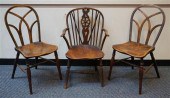 THREE ENGLISH YEW AND ELMWOOD