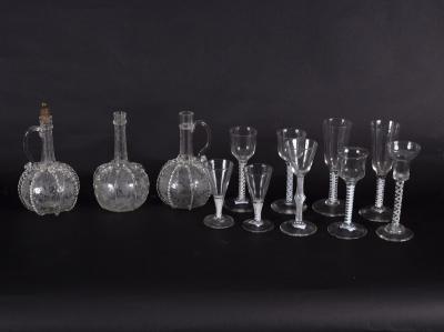 Three engraved Dutch glass