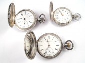 THREE ENGRAVED SILVER HUNTER C