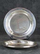 THREE ETCHED STERLING SILVER J