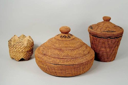 THREE ETHNOGRAPHIC FINELY WOVEN