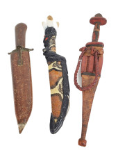THREE ETHNOGRAPHIC KNIFES TO I