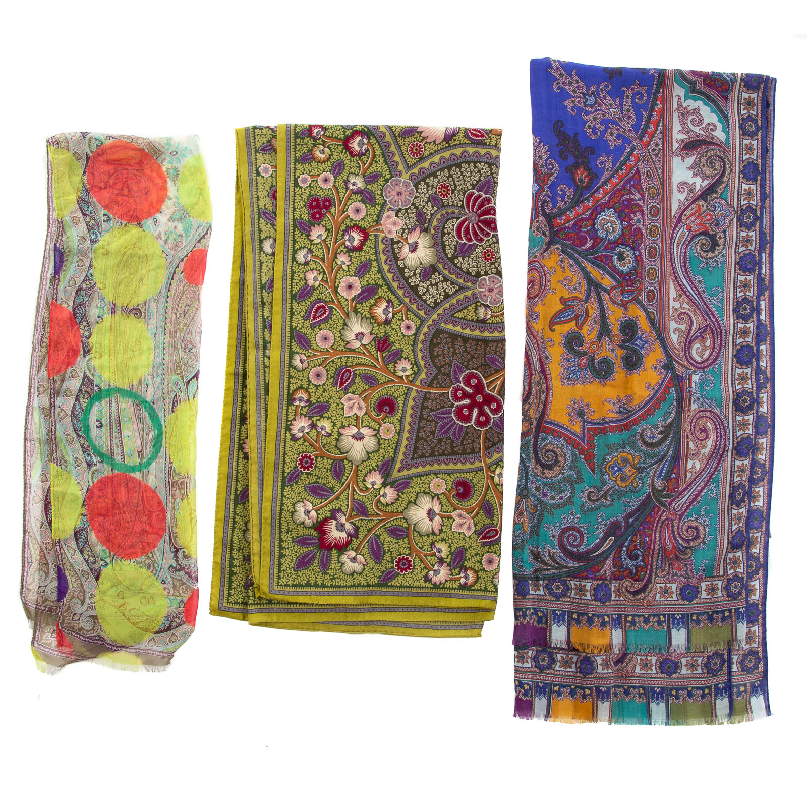 THREE ETRO SILK, WOOL AND CHIFFON