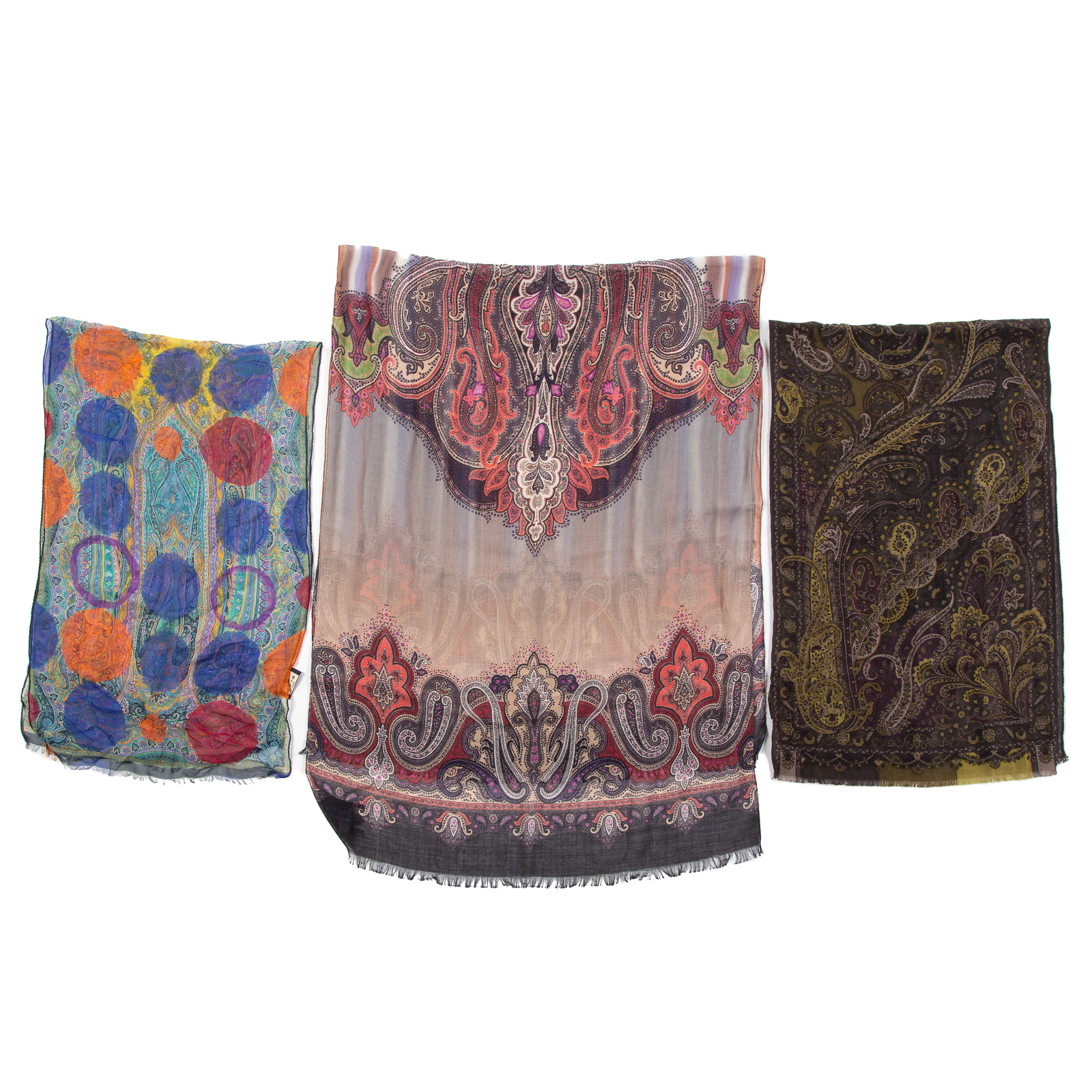 THREE ETRO SILK, WOOL AND CHIFFON