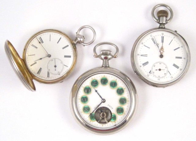 THREE EUROPEAN POCKET WATCHES: 1)