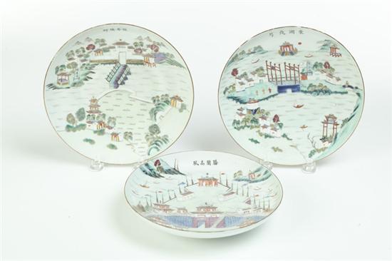 THREE EXPORT PLATES.  China 