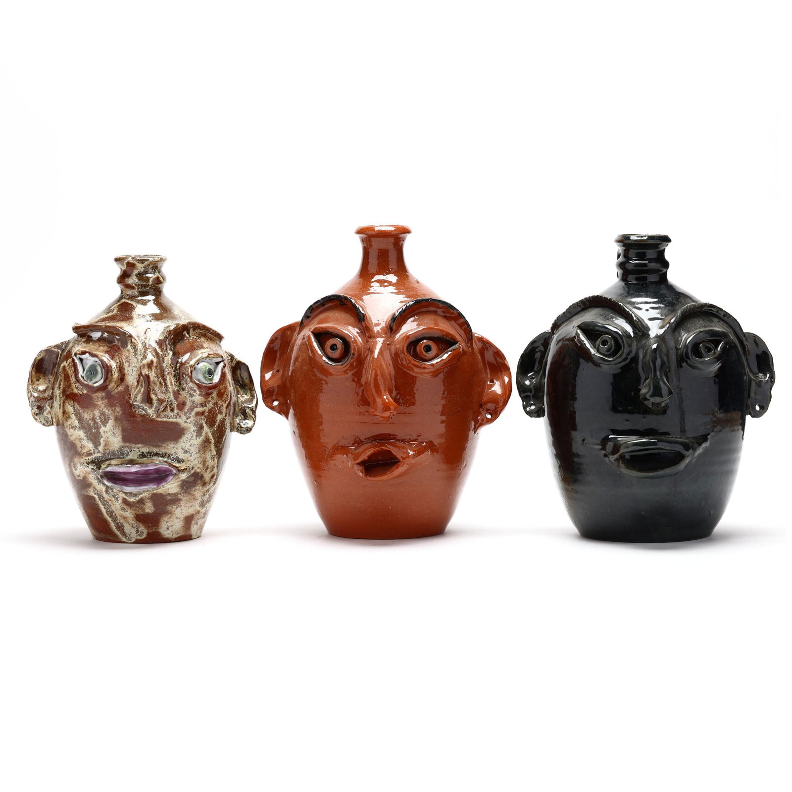 THREE FACE JUGS, NEOLIA COLE,