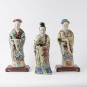 THREE FAMILLE ROSE PORCELAIN F