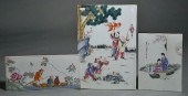 THREE FAMILLE ROSE PORCELAIN P