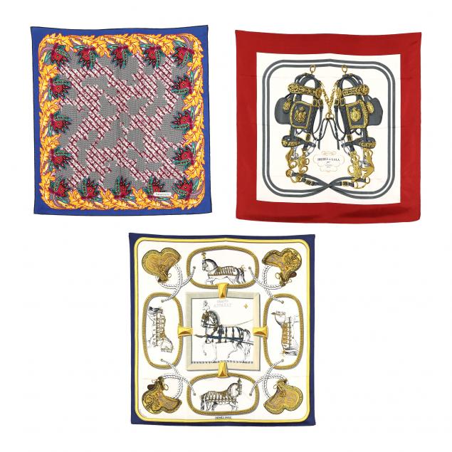 THREE FASHION SCARVES, TIFFANY