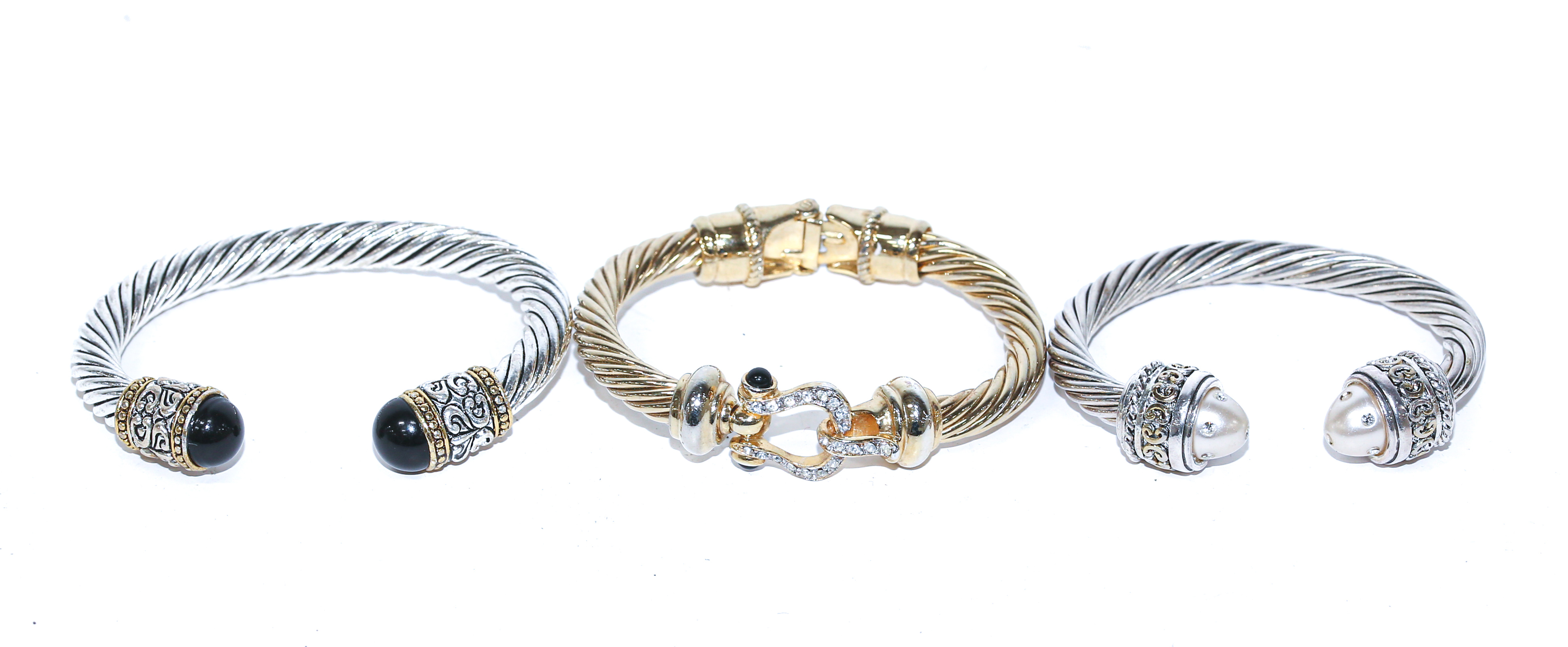 THREE FASHION TWISTED CABLE CUFFS