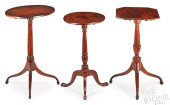 THREE FEDERAL MAHOGANY CANDLES