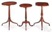 THREE FEDERAL MAHOGANY CANDLES