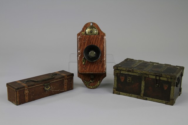 THREE FIGURAL BISCUIT TINS