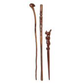 THREE FIGURAL CARVED FOLK ART