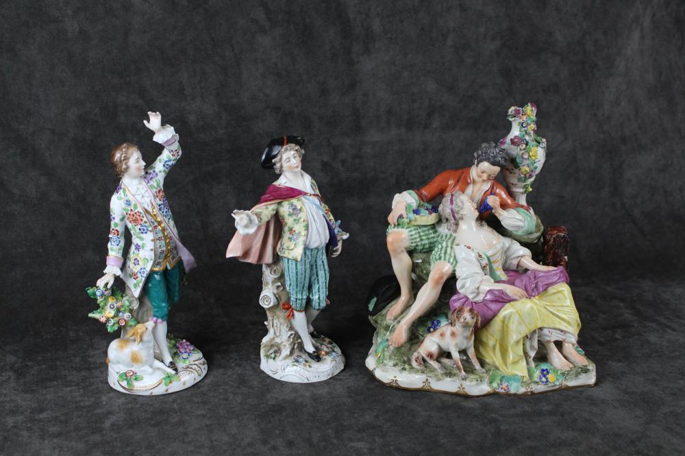 THREE FIGURAL PORCELAIN