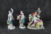 THREE FIGURAL PORCELAIN SCULPT