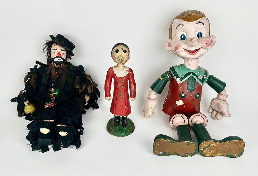 THREE FIGURAL TOYS 20TH CENTURY