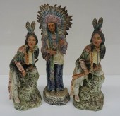 THREE FIGURES OF AMERICAN INDI