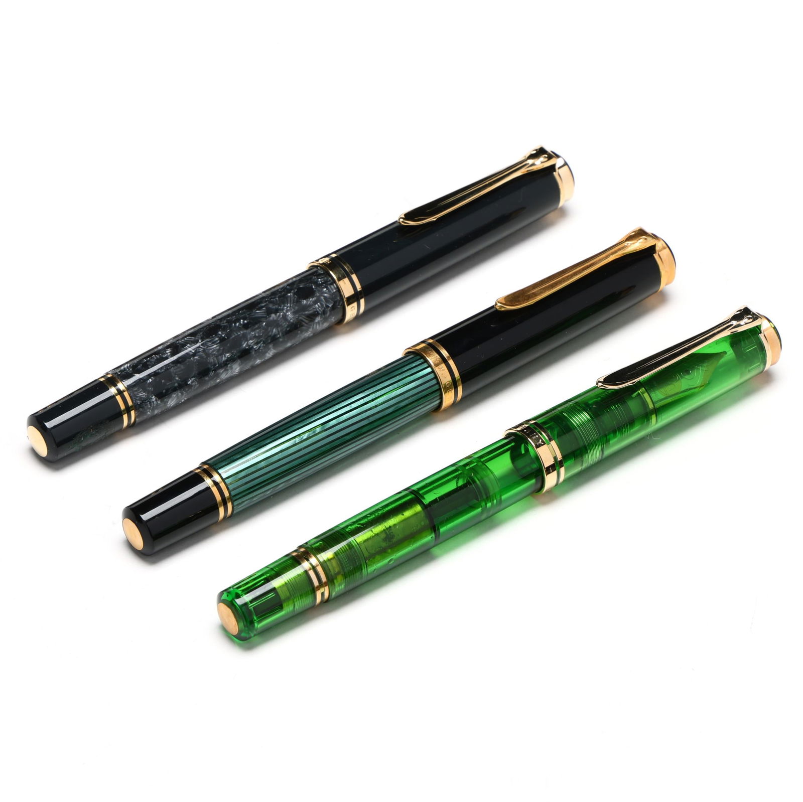 THREE FINE PELIKAN FOUNTAIN PENS,