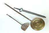 THREE FIREPLACE TOOLS.  Americ