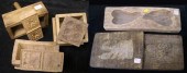 Three flat butter molds  one p
