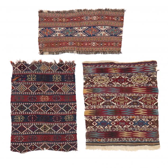 THREE FLAT-WEAVE KILIM OR NOMADIC