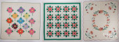 THREE FLORAL APPLIQUE QUILTS,