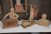 THREE FOLK ART CARVINGS. Wisco
