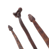 THREE FOLK CARVED WOOD WALKING