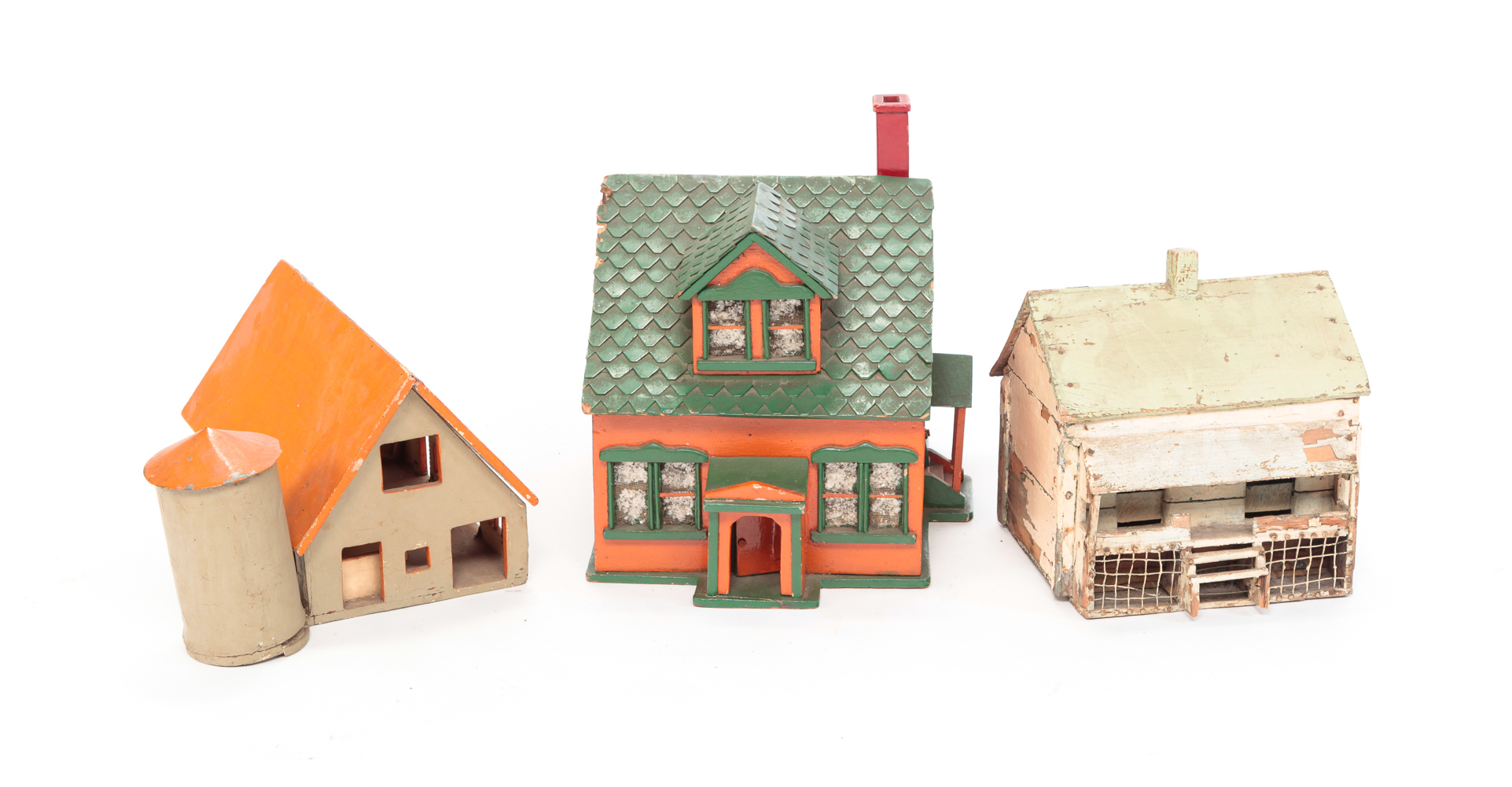 THREE FOLKSY DOLL SIZE FARM