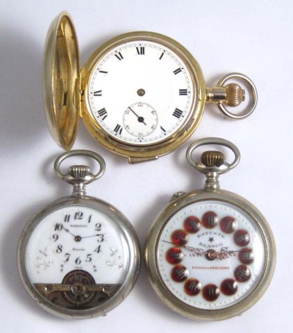 THREE FOREIGN POCKET WATCHES: 1)