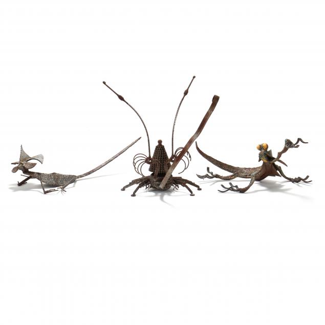 THREE FOUND ART ANIMAL SCULPTURES