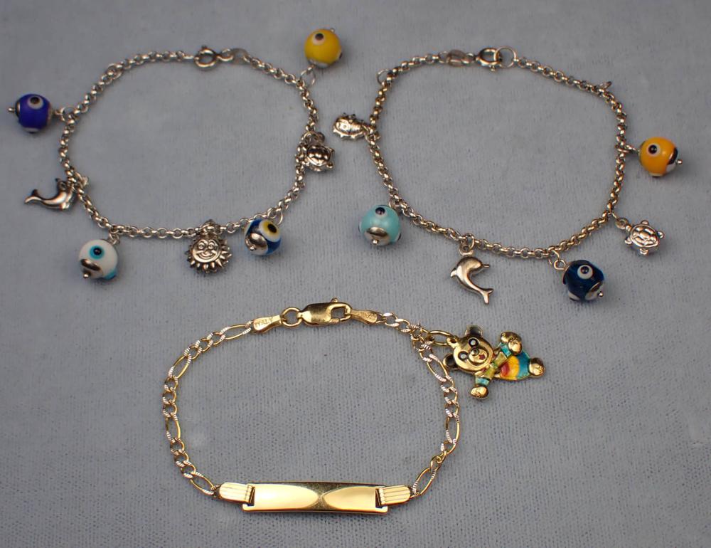 THREE FOURTEEN KARAT GOLD