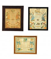 THREE FRAKTURS.  Printed and h