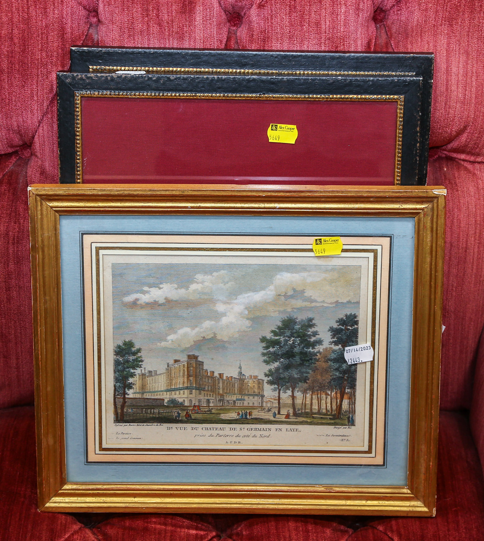 THREE FRAMED ANTIQUE PRINTS .