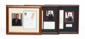 THREE FRAMED AUTHOR AUTOGRAPHS
