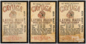 THREE FRAMED CAYUGA LINEN FEED