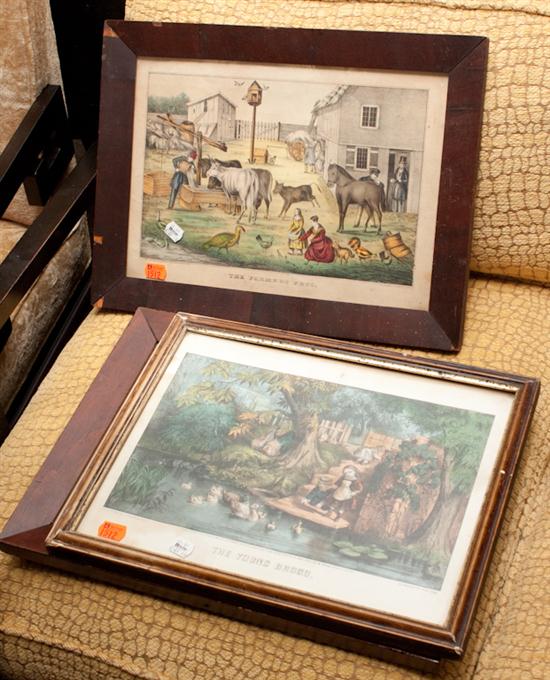 Three framed chromolithographs 1)