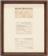THREE FRAMED CIVIL WAR PASSES,