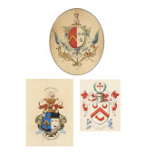 THREE FRAMED ENGLISH HERALDIC