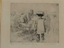 Three framed etchings by Roland