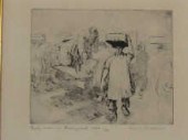 Three framed etchings by Rolan