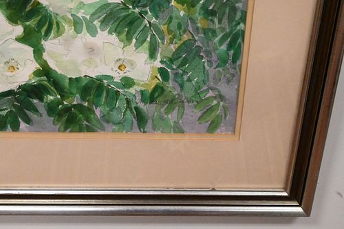 THREE FRAMED FLORAL ARTWORKSThree