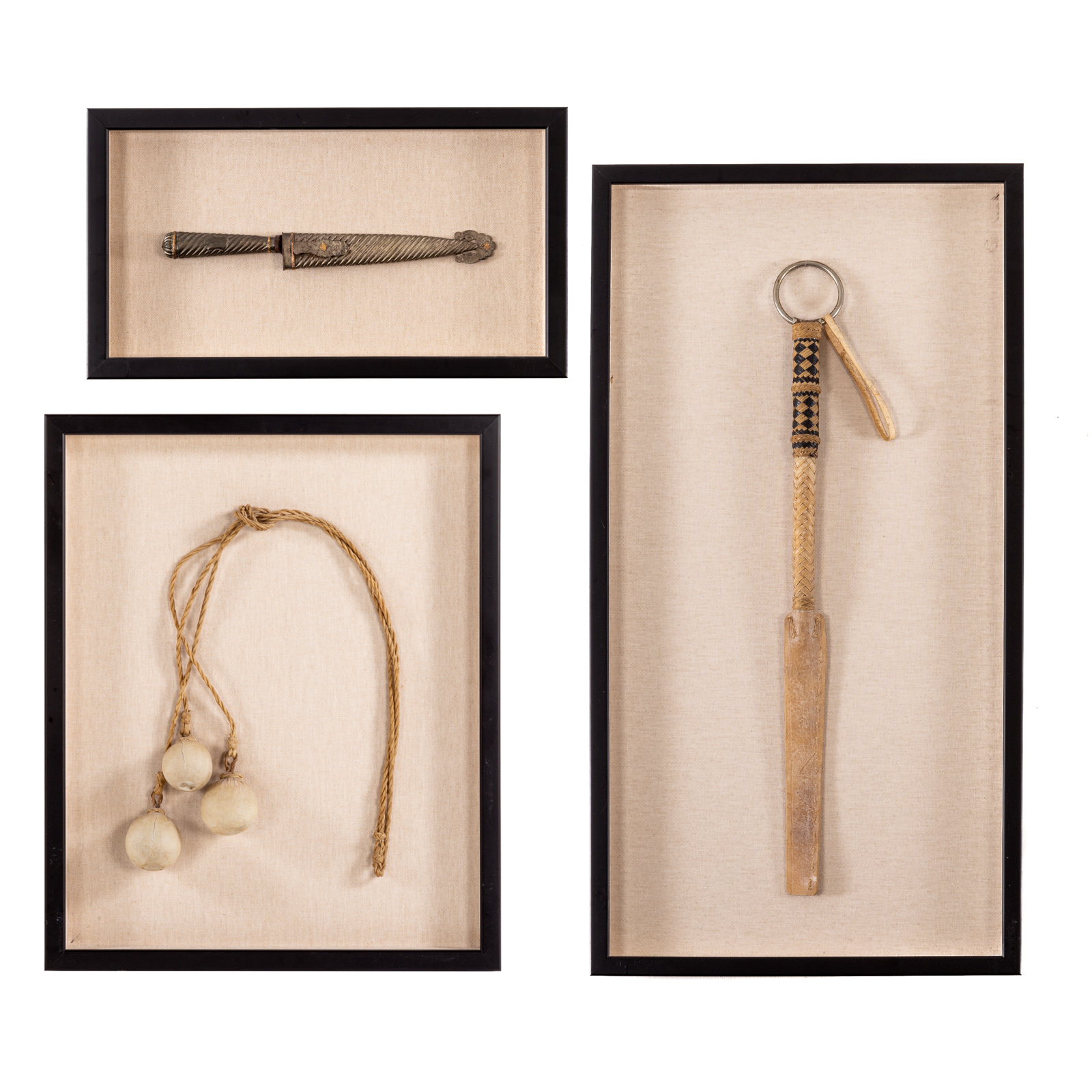 THREE FRAMED GAUCHO ARTIFACTS (20th