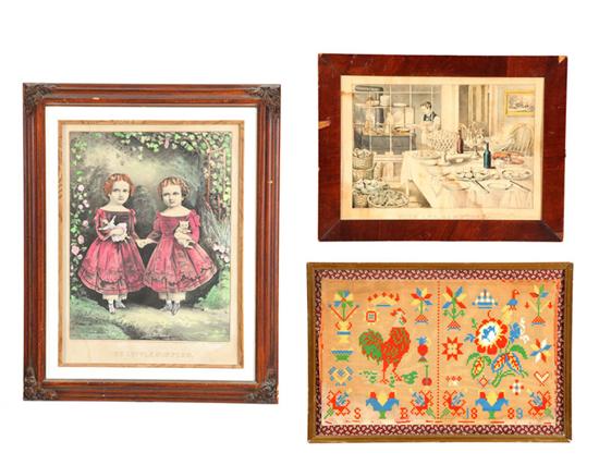 THREE FRAMED ITEMS.  American 